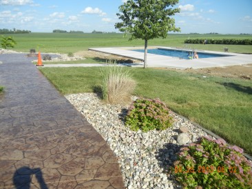 Stamped Sidewalk And Pool Patio